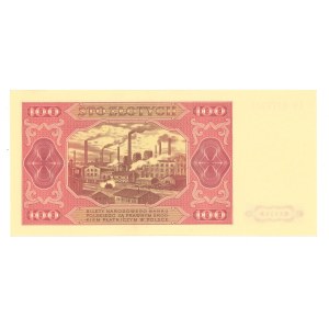 PRL, 100 złotych 1948 IW - prążkowany papier
