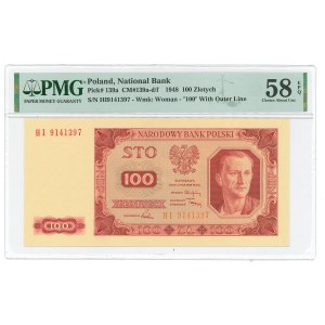 People's Republic of Poland, 100 zlotych, 1948 HI PMG 58 EPQ G5