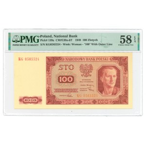 PRL, 100 złotych 1948 KG PMG 58 EPQ