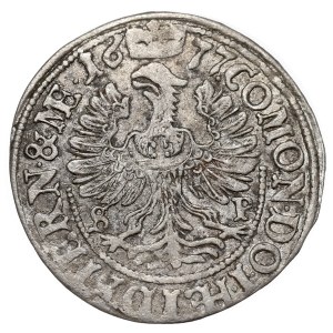 Schlesien, Herzogtum Oleśnica, Sylvius Friedrich, 3 Kreuzer 1677, Oleśnica