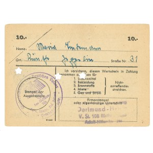 Niemcy, III Rzesza, Kwit 10 marek pomoc zimowa 1943/44