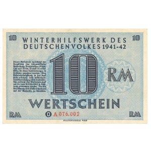 Germany, Third Reich, 10 Marks winter aid receipt 1941/42