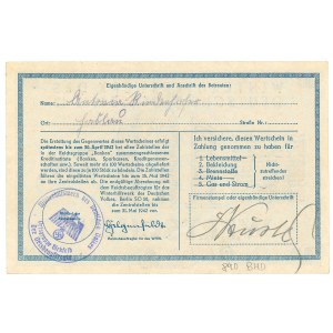 Germany, Third Reich, 10 Marks winter aid receipt 1941/42