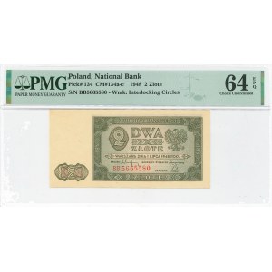 PRL, 2 zloty 1948 BG - PMG 65 EPQ
