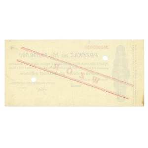 II RP, Przekaz na 50 mln marek polskich 1923 - WZÓR - numeracja 0000000