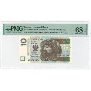 10 zlotys 2012 AB - PMG 68 EPQ