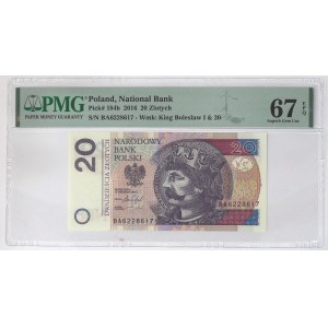 20 złotych 2016 BA - PMG 67 EPQ