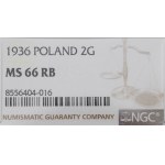 II Republic of Poland, 2 groschen 1936 - NGC MS66 RB