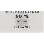 People's Republic of Poland, 50 złotych, 1981, FAO - pcg