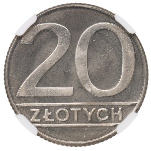 People's Republic of Poland, 20 zlotych, 1989 - NGC MS66