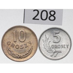 Poľská ľudová republika, súprava 5–10 grošov, 1949–1962
