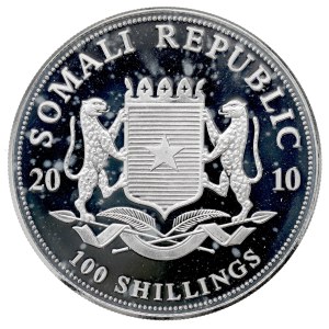 Somalia, 100 szyllingów 2010 - 1 oz Ag
