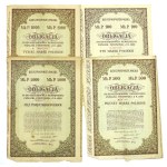Second Polish Republic, Set of 5% National Loan bonds for 100 marks—set of 4 copies