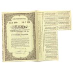 Second Polish Republic, Set of 5% National Loan bonds for 100 marks—set of 4 copies