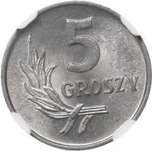 Polská lidová republika, 5 grošů, 1962 – NGC MS65
