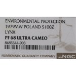 PRL, 100 złotych 1979 Ochrona środowiska - Ryś NGC PF68 Ultra Cameo