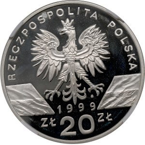 III RP, 20 złotych 1999, Wilk - NGC PF67 Ultra Cameo