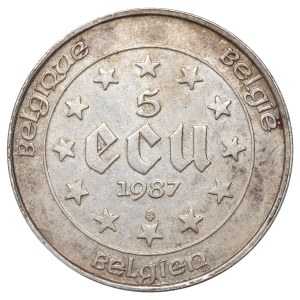 Belgium, 5 ecu 1987