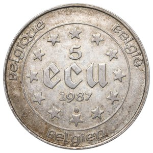 Belgium, 5 ecu 1987