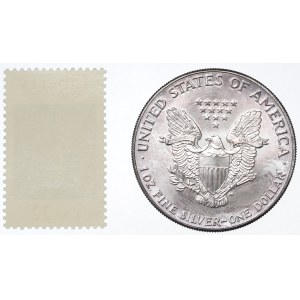 USA, Set dollar and stamp 1986 liberty