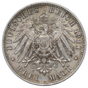 Allemagne, Bavière, 3 marks 1911