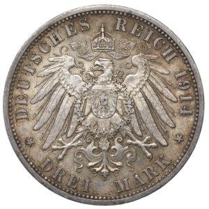 Nemecko, Prusko, 3 marky, 1914