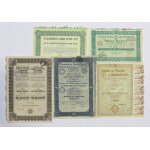 Second Polish Republic, stock certificate set—5 copies—perfect for a beginner collector!