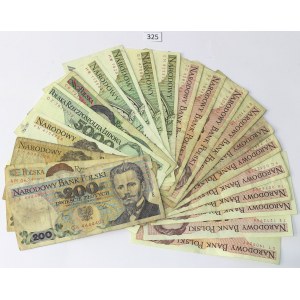 PRL, Set of 21 banknotes 20-10,000 złoty