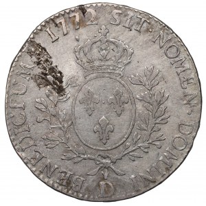 France, Ludovic XVI, Ecu 1772, Lyon