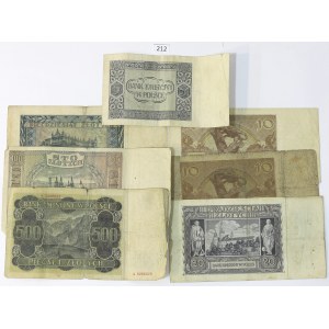 Second Polish Republic, Set of 7 banknotes of the Bank of Issue - 5-500 złoty (II)