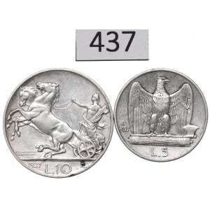 Italy, lot of 5-10 lire 1927