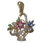 Europe, Original Flower Basket Keychain
