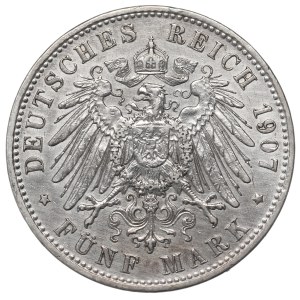 Germany, Bayern, 5 mark 1907