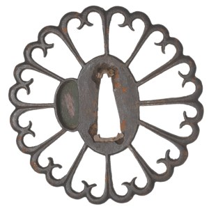 Japonsko, tsuba z 18.–19. století, škola Umetada