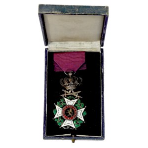 Belgium, Order of Leopold, 5th Class, with swords in a box