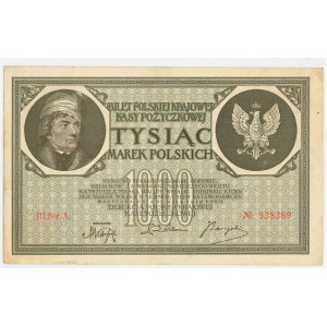 Second Polish Republic, 1000 Polish marks 1919 III Ser. A.