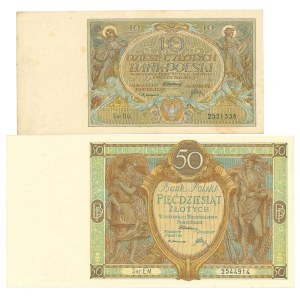 Second Polish Republic, 10 and 50 złoty 1929 - Set