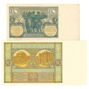 Second Polish Republic, 10 and 50 złoty 1929 - Set