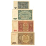 PRL, Set of 4 banknotes - 5-1000 zlotys