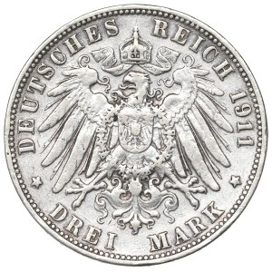 Allemagne, Hambourg, 3 marks 1911