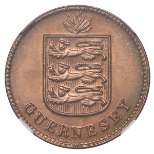 Regno Unito, Guernsey, 1 double 1933 - NGC MS66 RB