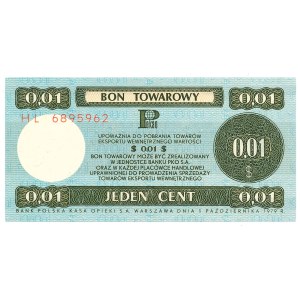 Pewex, Bon Towarowy, 1 cent 1979 - HL