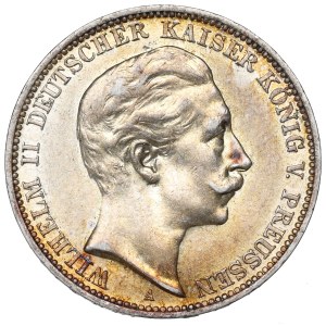 Germany, Prussia, Wilhelm II, 3 mark 1909