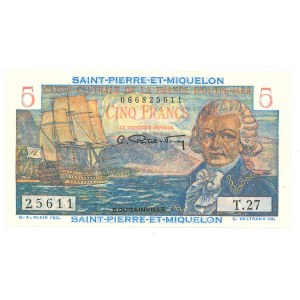 Saint-Pierre and Miquelon, 5 Francs (1950–60)