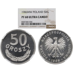 People's Republic of Poland, 50 groszy, 1986 - NGC PF68 Ultra Cameo