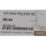 PRL, 5 groszy 1971 - NGC MS66