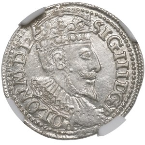 Sigismund III, 3 groschen 1596, Olcusia - NGC MS61