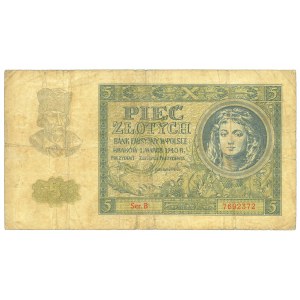 GG, 5 zlotych 1940 A and B - set of 2 copies