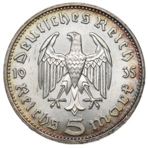 Allemagne, Troisième Reich, 5 marks 1935 Hindenburg D
