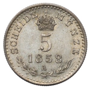 Austria, Franz Joseph, 5 kreuzers 1858